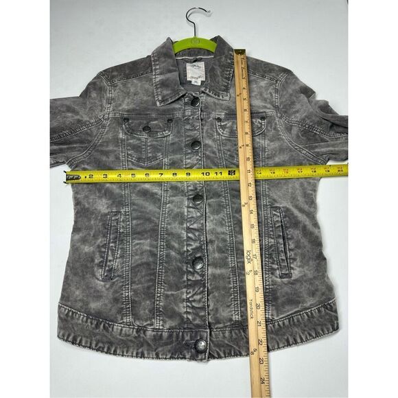 Rare Driver Velour Denim Construction Acid Washed Effect Jacket Size XL Gray - Picture 8 of 14